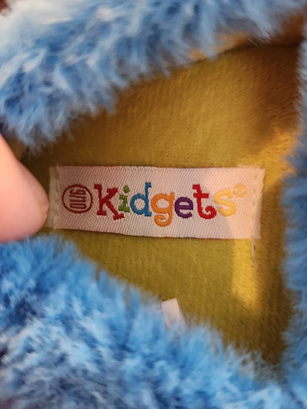 Kidgets Blue Monster Plush One-Piece Footies with Yellow Horns
